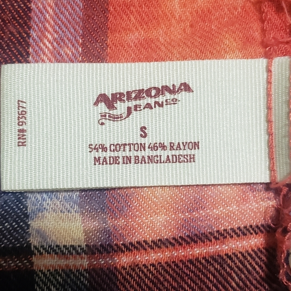 ARIZONA ...ORANGE Plaid Button-Up Shirt...SIZE:SMALL - Picture 10 of 10